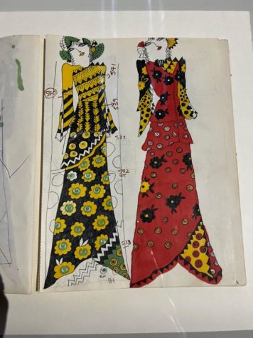 garments and drawings by ossie clark and celia bartwell. // photo by abby friedman